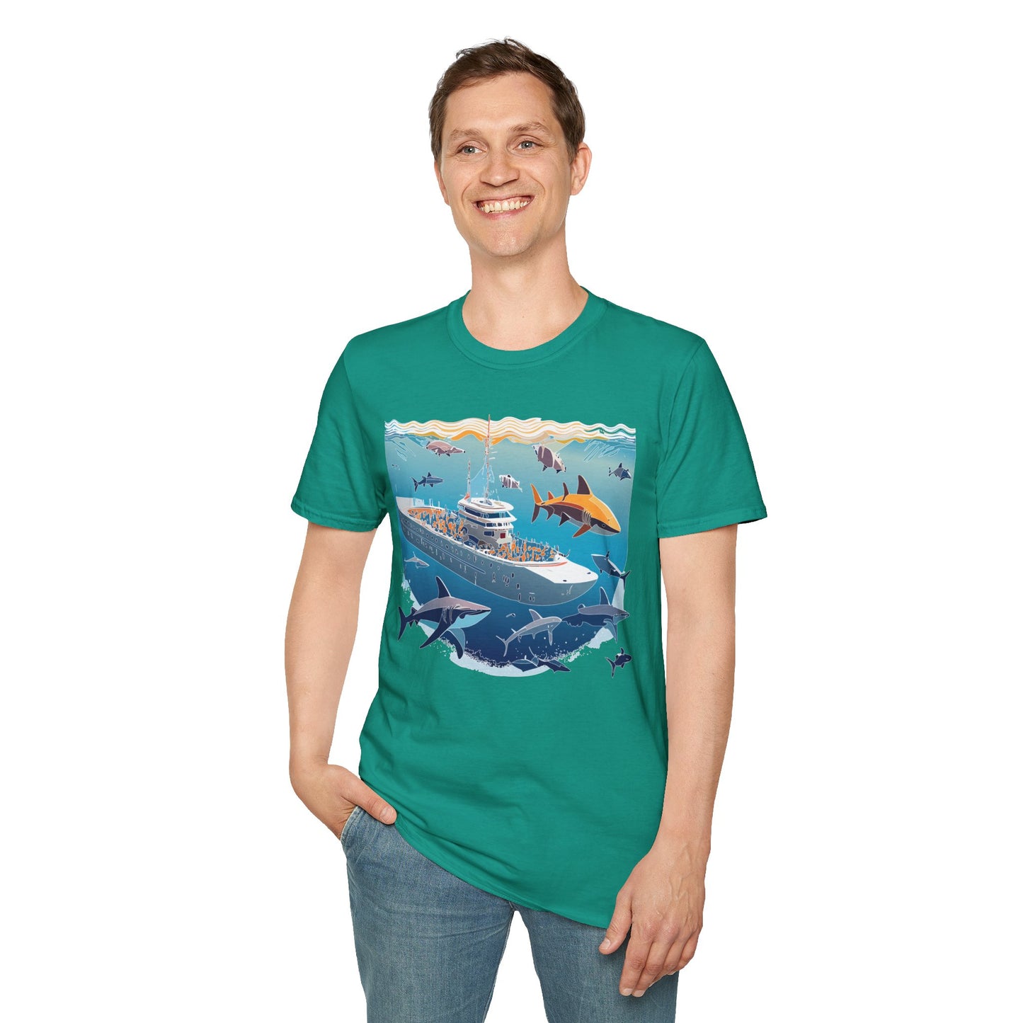Ocean Tee Shirt, Ocean Shirt, Shirt with Ocean, U boat Tees, Shirt with U-Boat