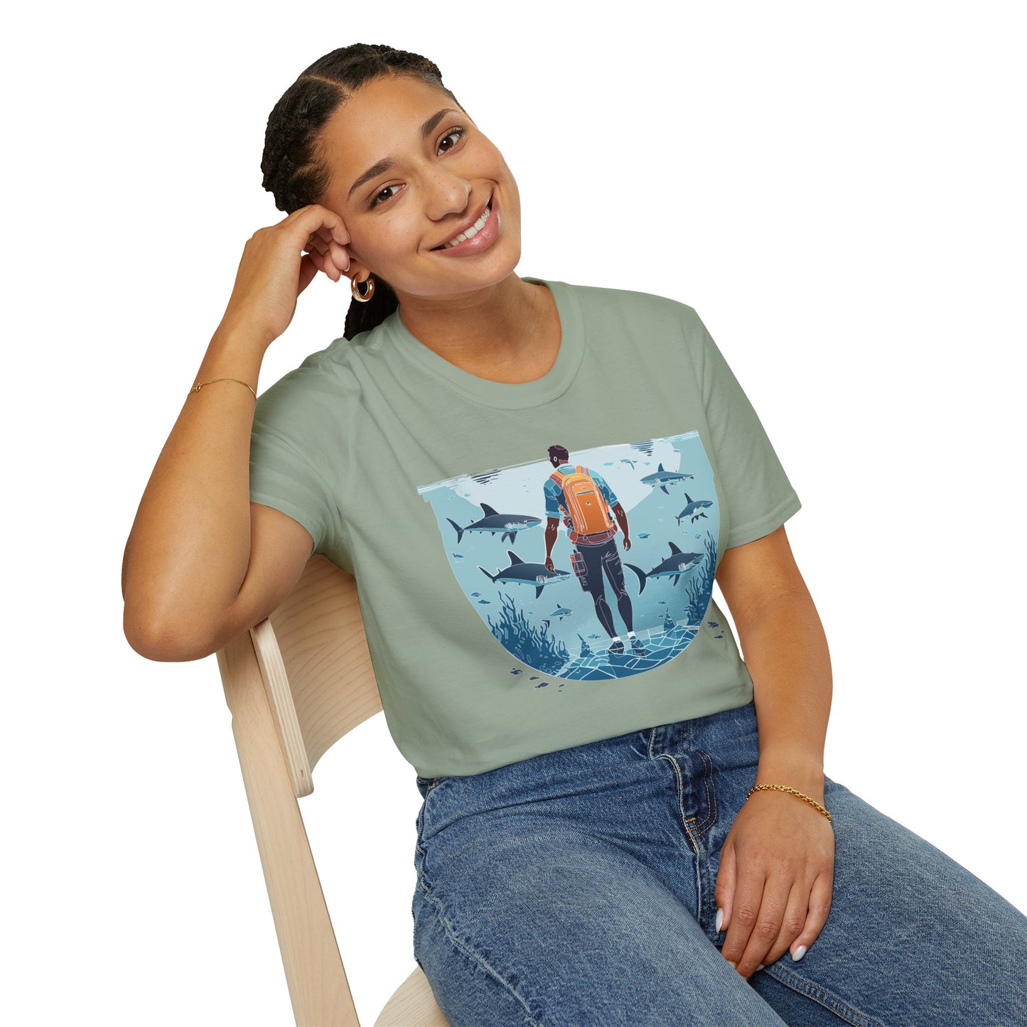 Ocean Tee Shirt, Ocean Shirt, Shirt with Ocean, U boat Tees, Shirt with U-Boat