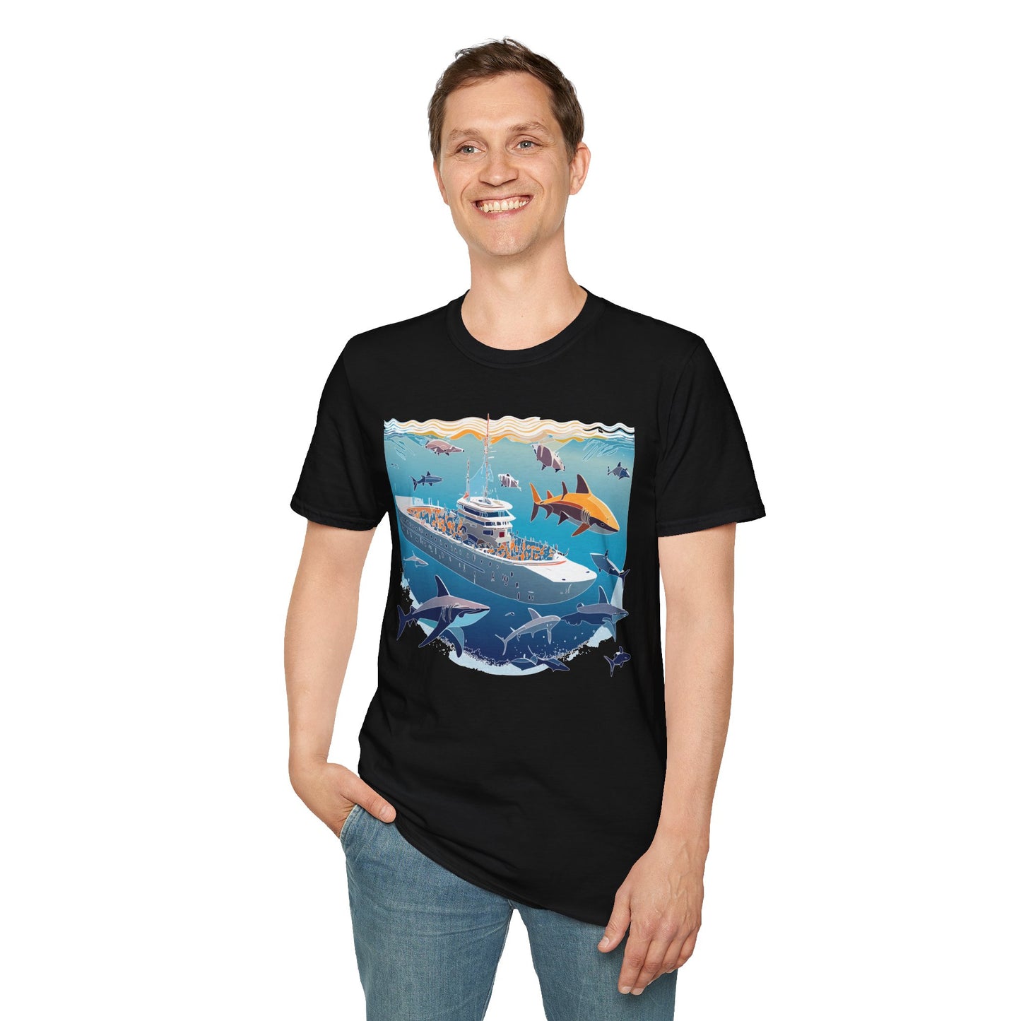 Ocean Tee Shirt, Ocean Shirt, Shirt with Ocean, U boat Tees, Shirt with U-Boat
