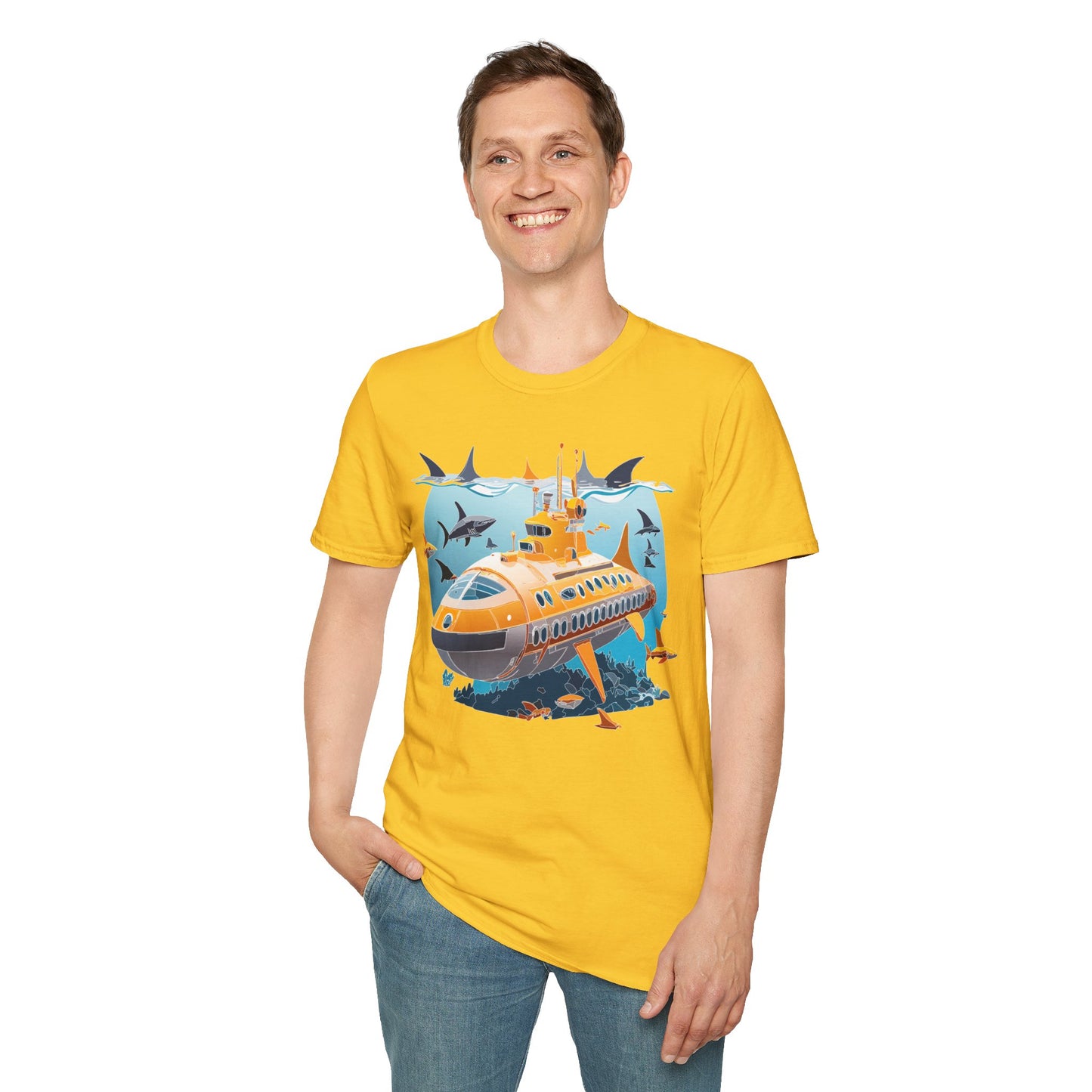 Ocean Tee Shirt, Ocean Shirt, Shirt with Ocean, U boat Tees, Shirt with U-Boat