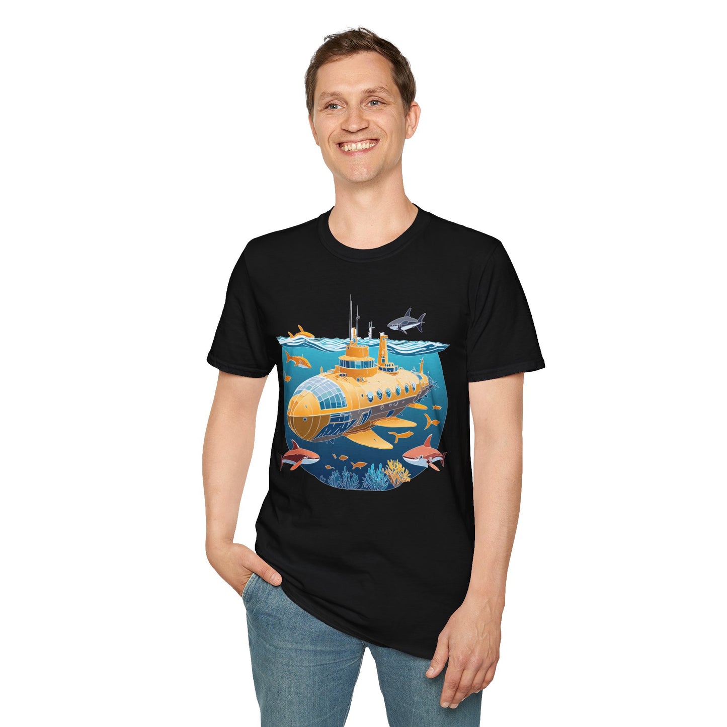 Ocean Tee Shirt, Ocean Shirt, Shirt with Ocean, U boat Tees, Shirt with U-Boat