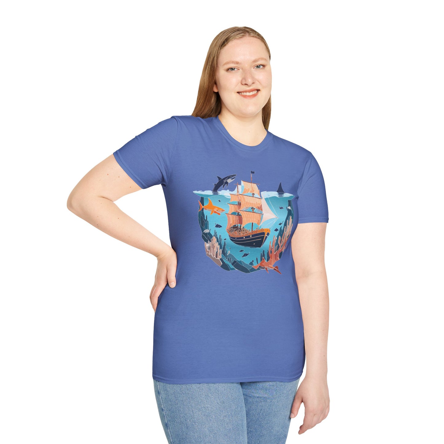 Ocean Tee Shirt, Ocean Shirt, Shirt with Ocean, U boat Tees, Shirt with U-Boat