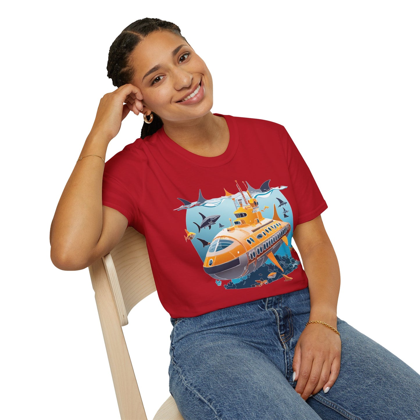 Ocean Tee Shirt, Ocean Shirt, Shirt with Ocean, U boat Tees, Shirt with U-Boat