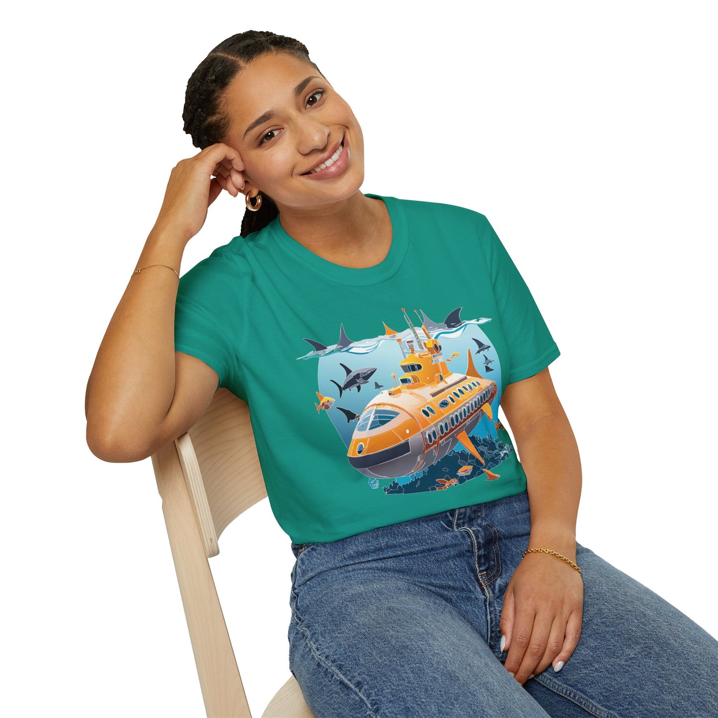 Ocean Tee Shirt, Ocean Shirt, Shirt with Ocean, U boat Tees, Shirt with U-Boat