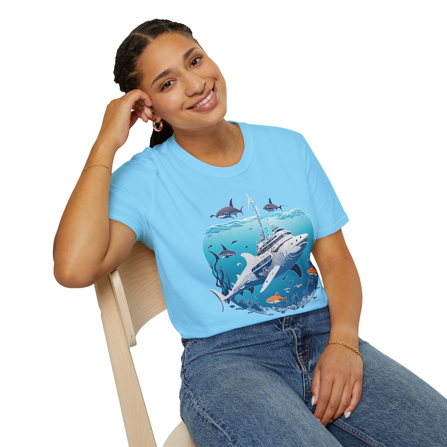 Ocean Tee Shirt, Ocean Shirt, Shirt with Ocean, U boat Tees, Shirt with U-Boat