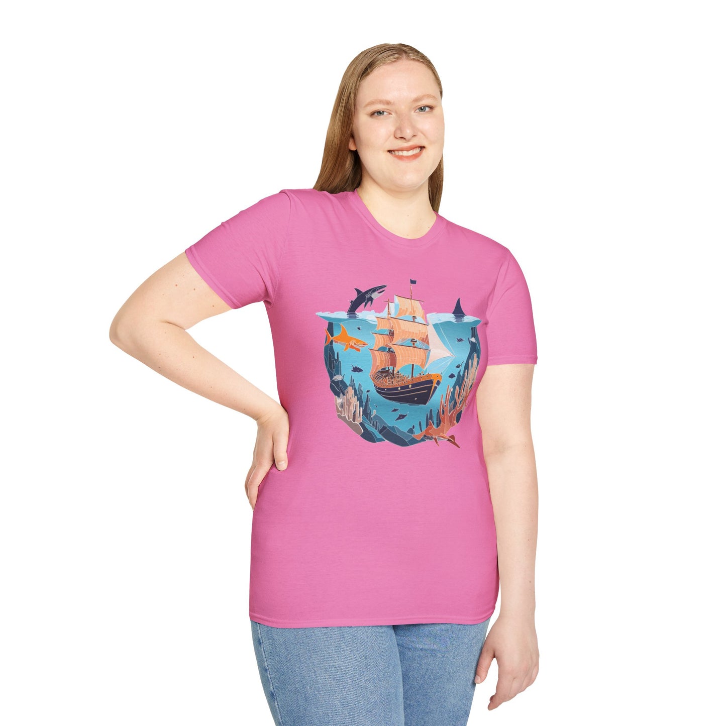 Ocean Tee Shirt, Ocean Shirt, Shirt with Ocean, U boat Tees, Shirt with U-Boat