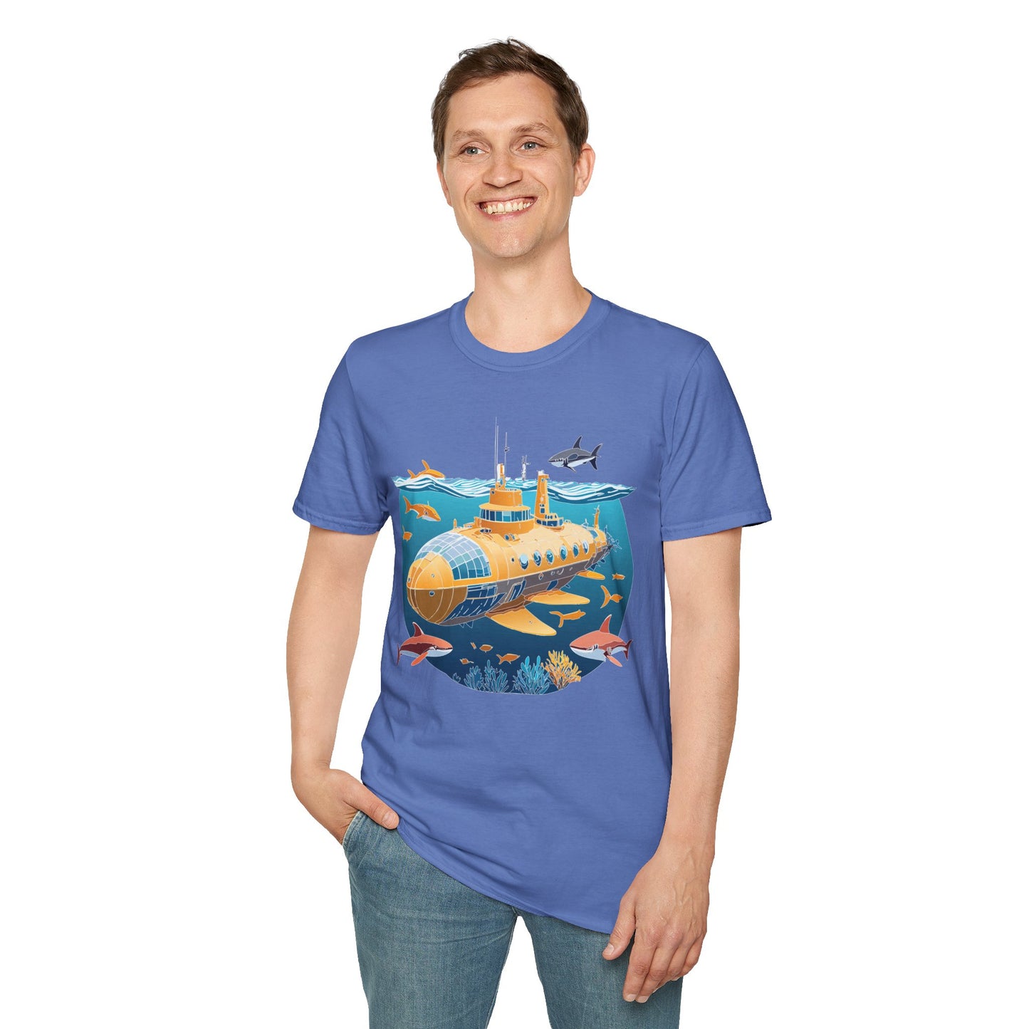 Ocean Tee Shirt, Ocean Shirt, Shirt with Ocean, U boat Tees, Shirt with U-Boat