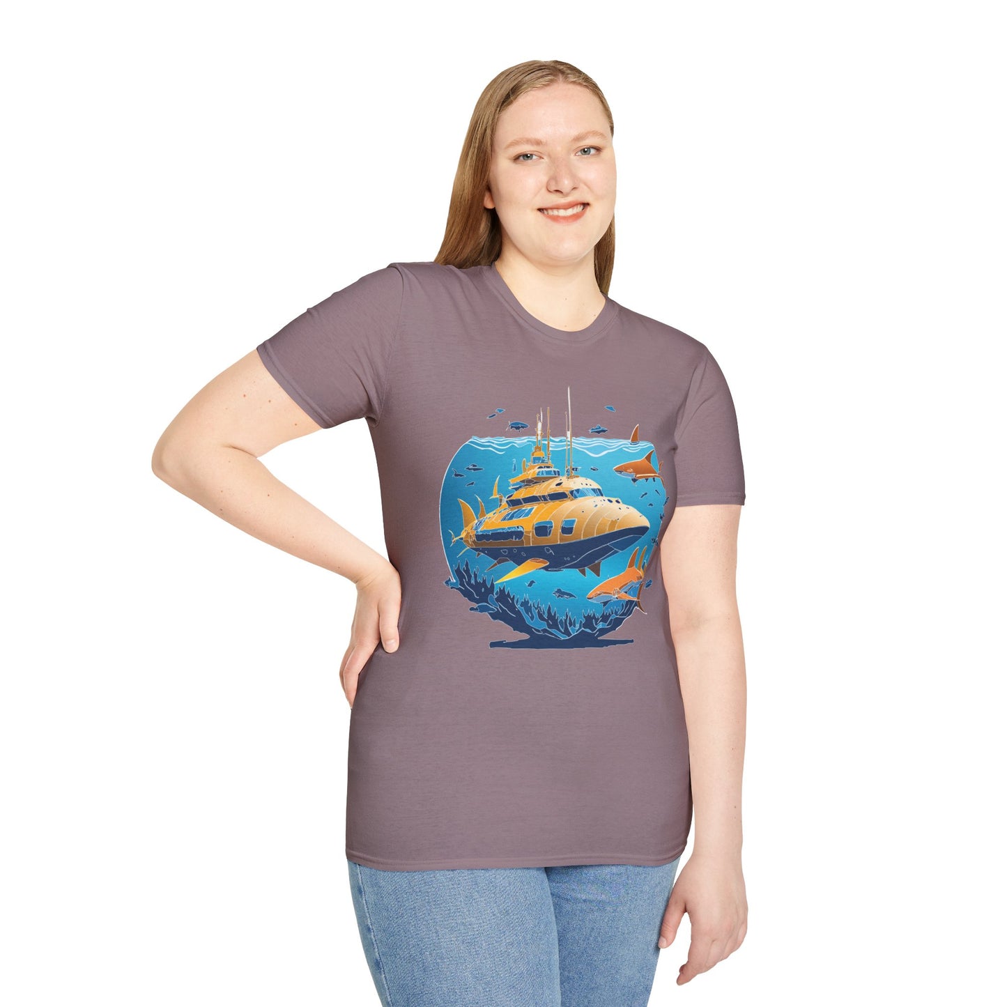 Ocean Tee Shirt, Ocean Shirt, Shirt with Ocean, U boat Tees, Shirt with U-Boat