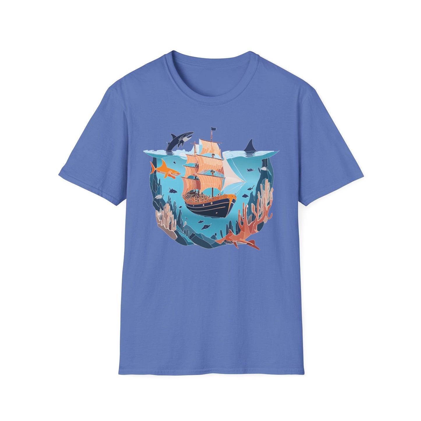 Ocean Tee Shirt, Ocean Shirt, Shirt with Ocean, U boat Tees, Shirt with U-Boat