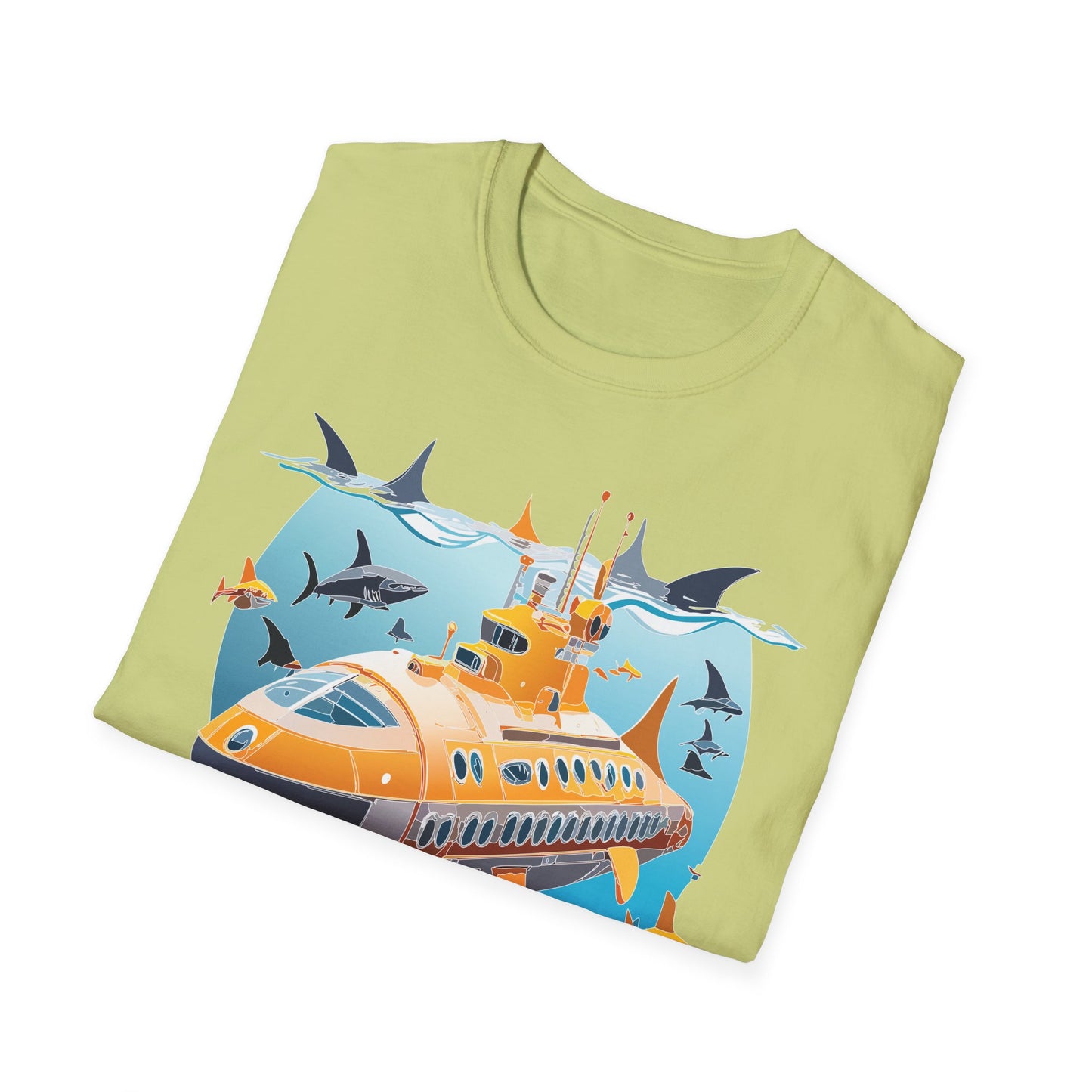 Ocean Tee Shirt, Ocean Shirt, Shirt with Ocean, U boat Tees, Shirt with U-Boat