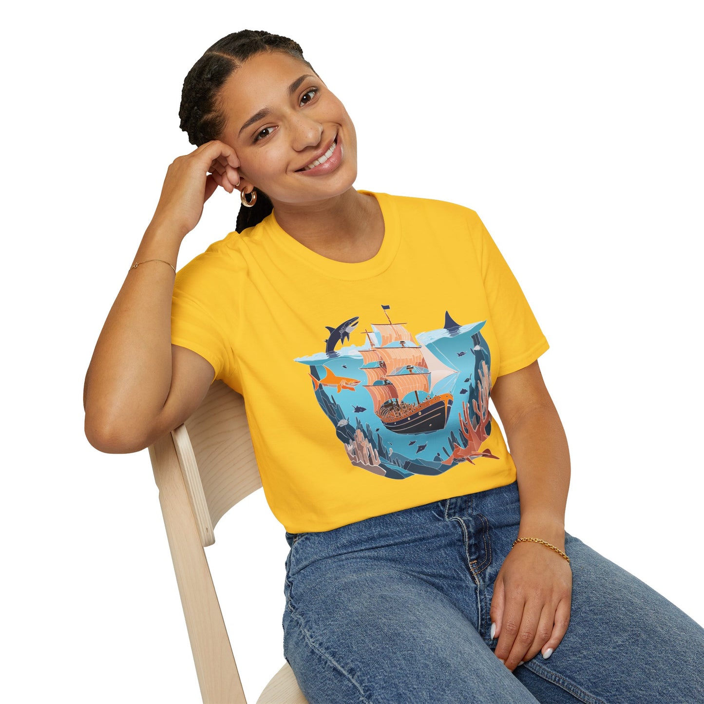 Ocean Tee Shirt, Ocean Shirt, Shirt with Ocean, U boat Tees, Shirt with U-Boat