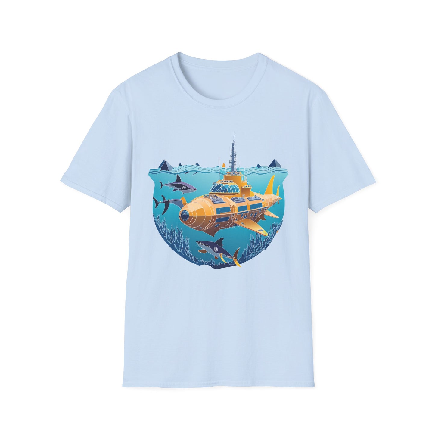Ocean Tee Shirt, Ocean Shirt, Shirt with Ocean, U boat Tees, Shirt with U-Boat