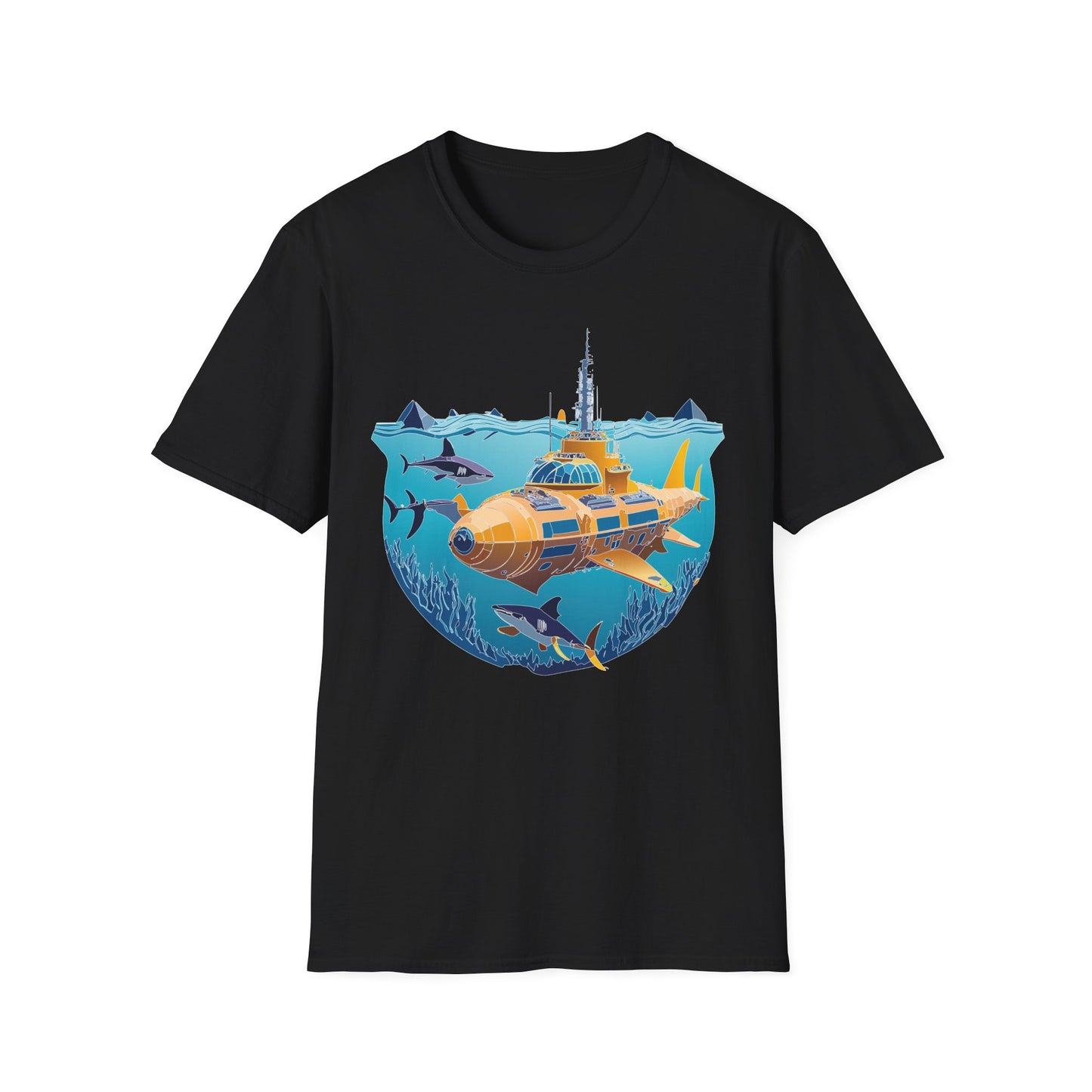 Ocean Tee Shirt, Ocean Shirt, Shirt with Ocean, U boat Tees, Shirt with U-Boat