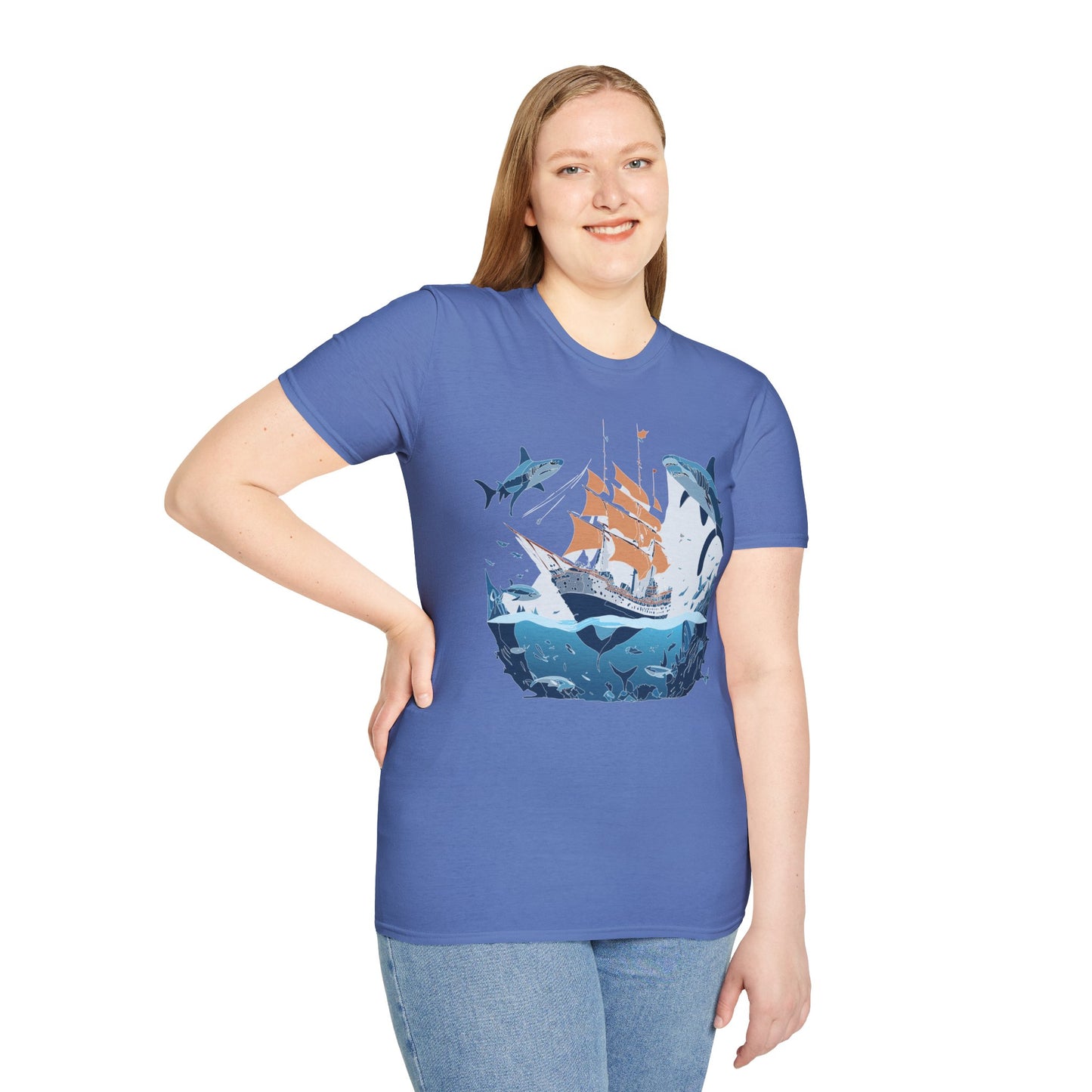 Ocean Tee Shirt, Ocean Shirt, Shirt with Ocean, U boat Tees, Shirt with U-Boat