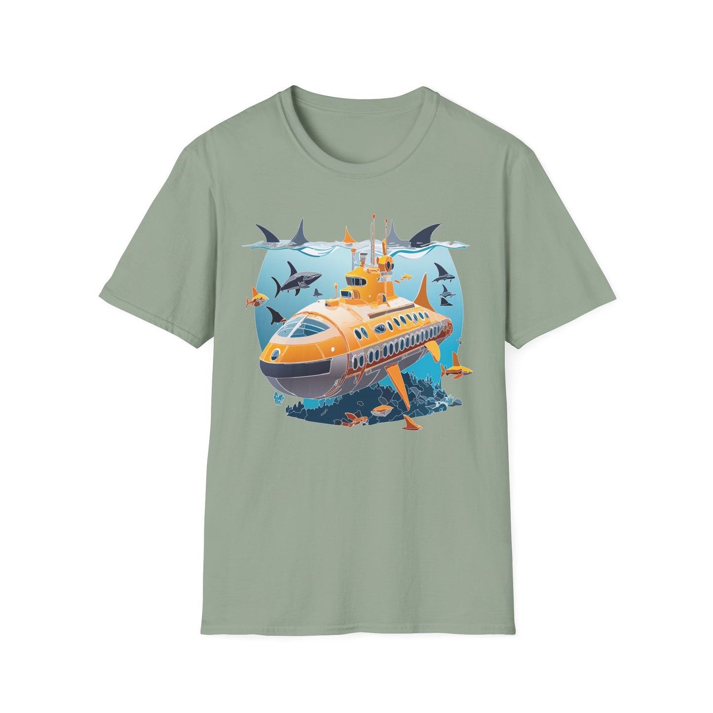 Ocean Tee Shirt, Ocean Shirt, Shirt with Ocean, U boat Tees, Shirt with U-Boat