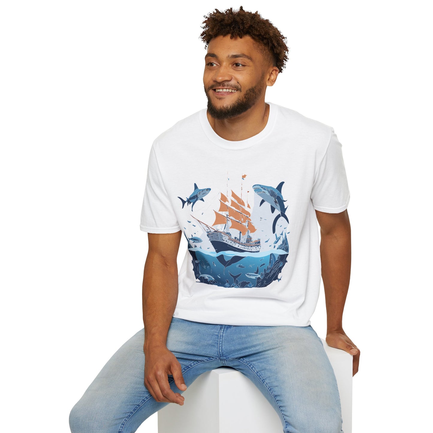 Ocean Tee Shirt, Ocean Shirt, Shirt with Ocean, U boat Tees, Shirt with U-Boat