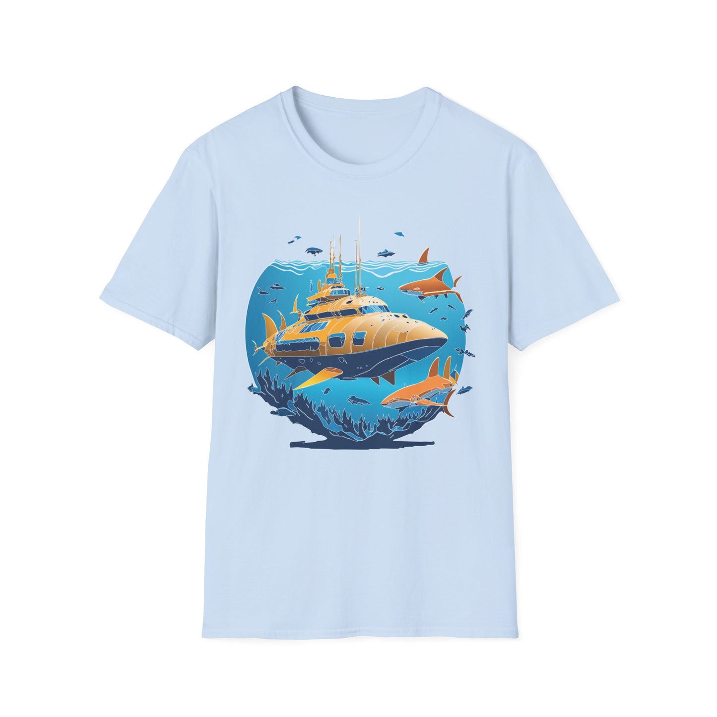 Ocean Tee Shirt, Ocean Shirt, Shirt with Ocean, U boat Tees, Shirt with U-Boat