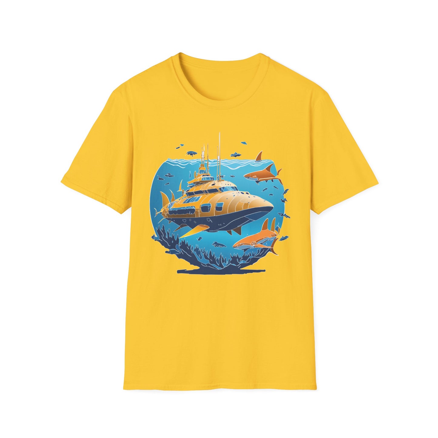 Ocean Tee Shirt, Ocean Shirt, Shirt with Ocean, U boat Tees, Shirt with U-Boat