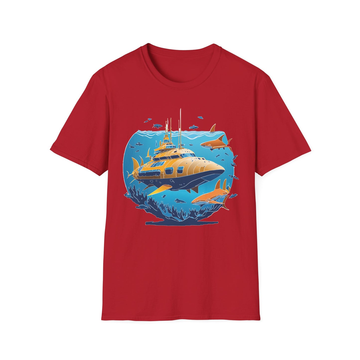 Ocean Tee Shirt, Ocean Shirt, Shirt with Ocean, U boat Tees, Shirt with U-Boat