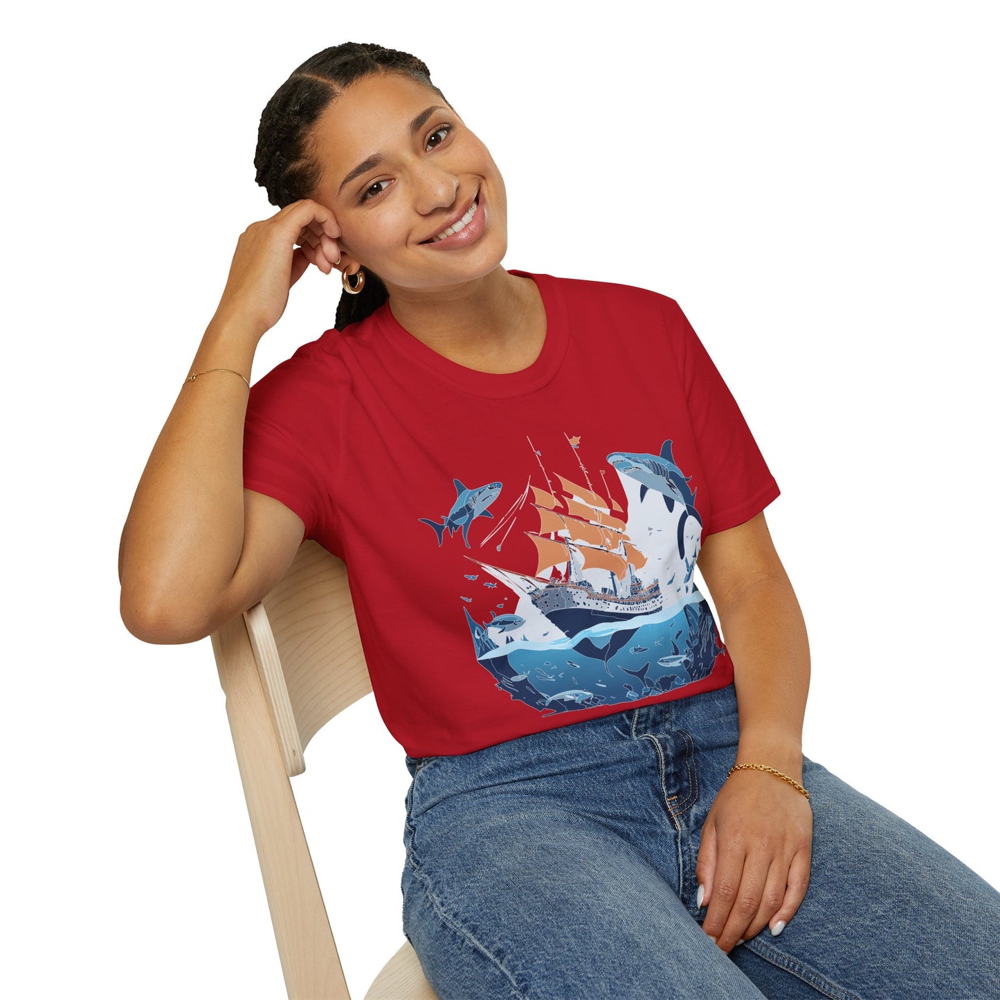 Ocean Tee Shirt, Ocean Shirt, Shirt with Ocean, U boat Tees, Shirt with U-Boat