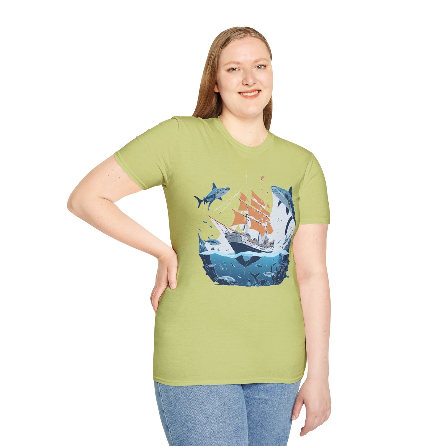 Ocean Tee Shirt, Ocean Shirt, Shirt with Ocean, U boat Tees, Shirt with U-Boat