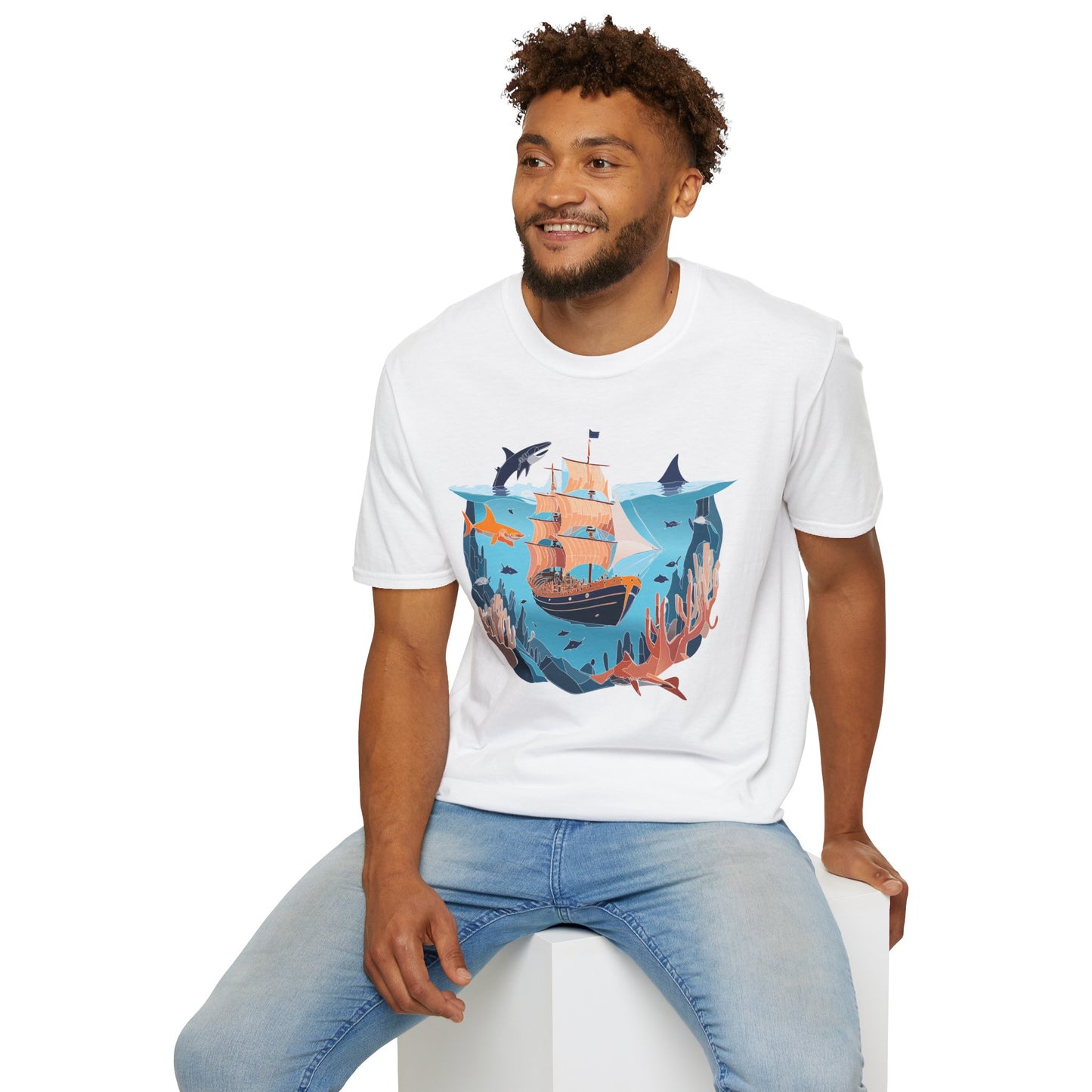 Ocean Tee Shirt, Ocean Shirt, Shirt with Ocean, U boat Tees, Shirt with U-Boat