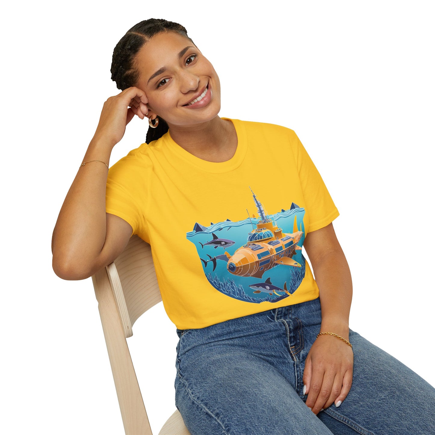 Ocean Tee Shirt, Ocean Shirt, Shirt with Ocean, U boat Tees, Shirt with U-Boat