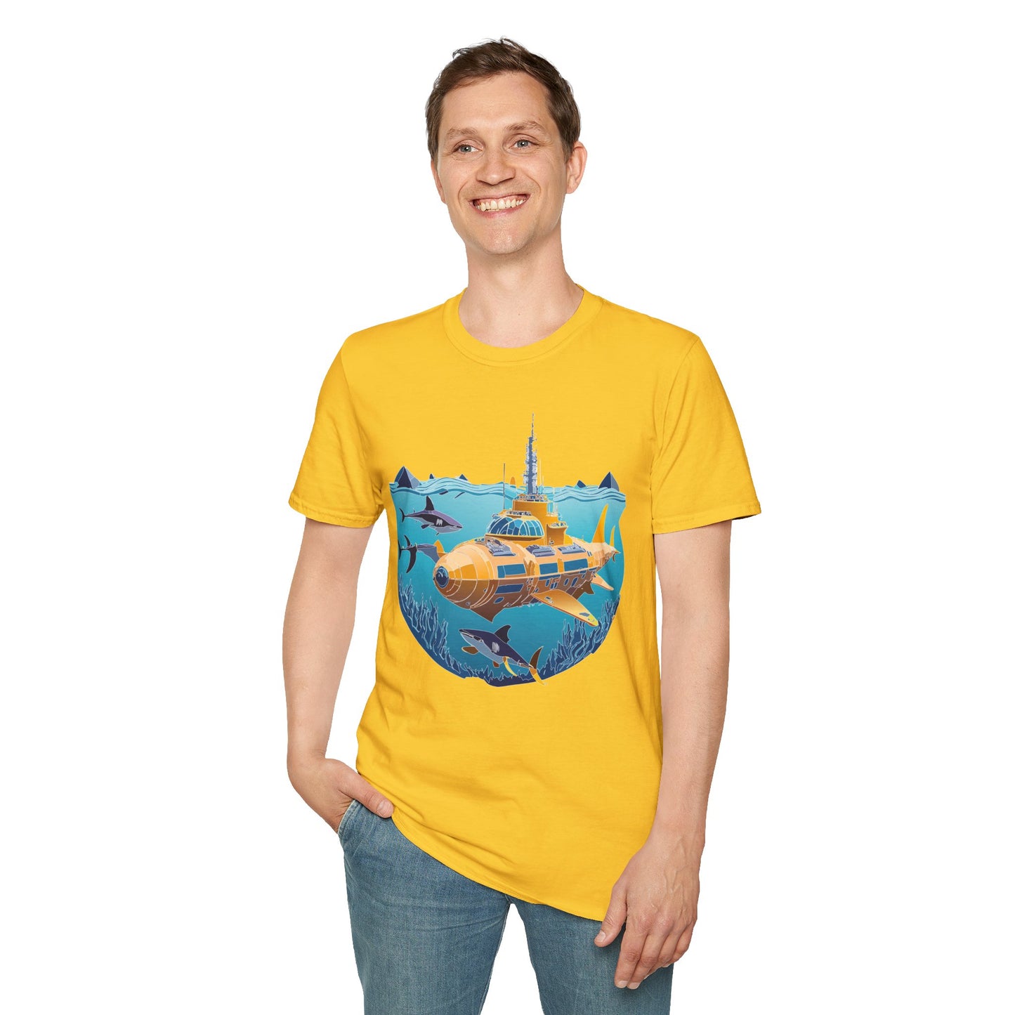 Ocean Tee Shirt, Ocean Shirt, Shirt with Ocean, U boat Tees, Shirt with U-Boat