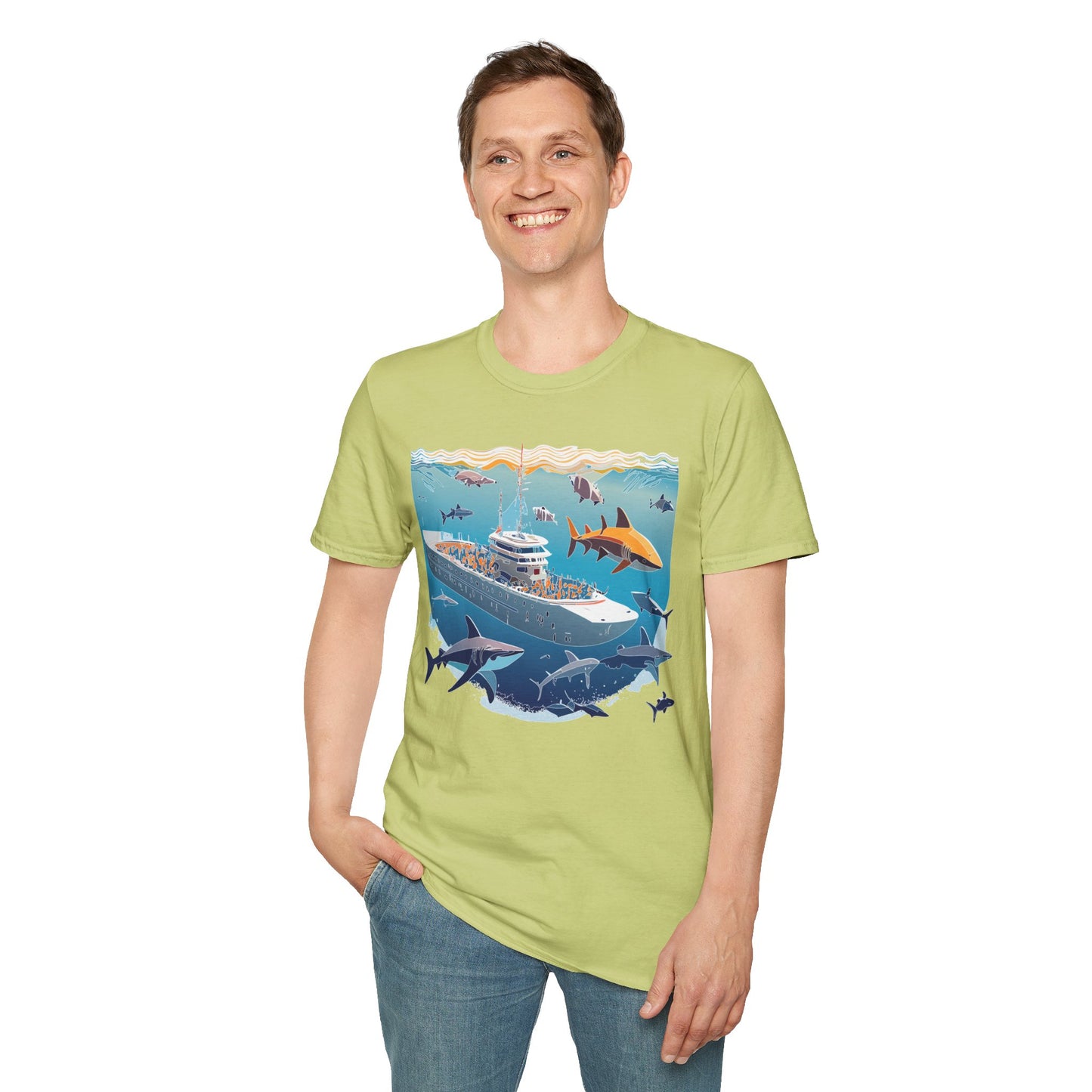 Ocean Tee Shirt, Ocean Shirt, Shirt with Ocean, U boat Tees, Shirt with U-Boat
