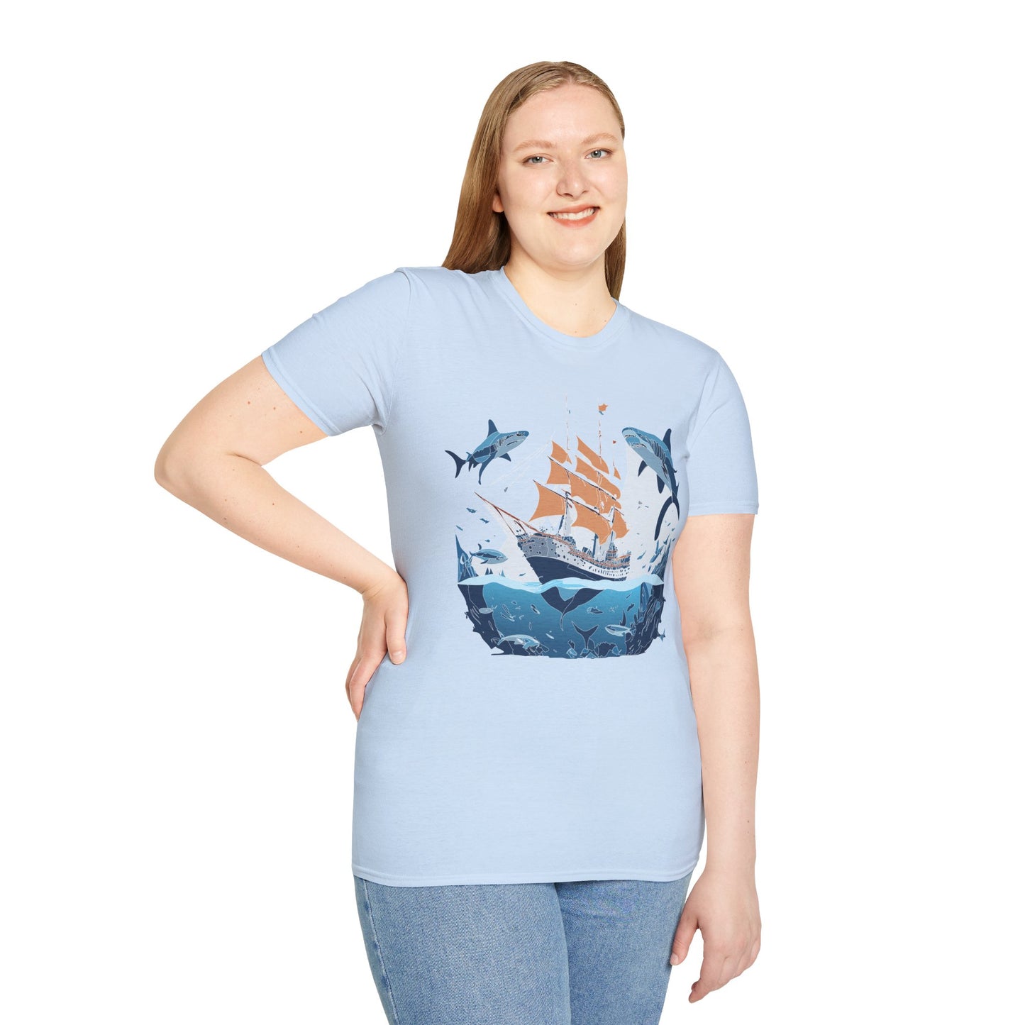 Ocean Tee Shirt, Ocean Shirt, Shirt with Ocean, U boat Tees, Shirt with U-Boat