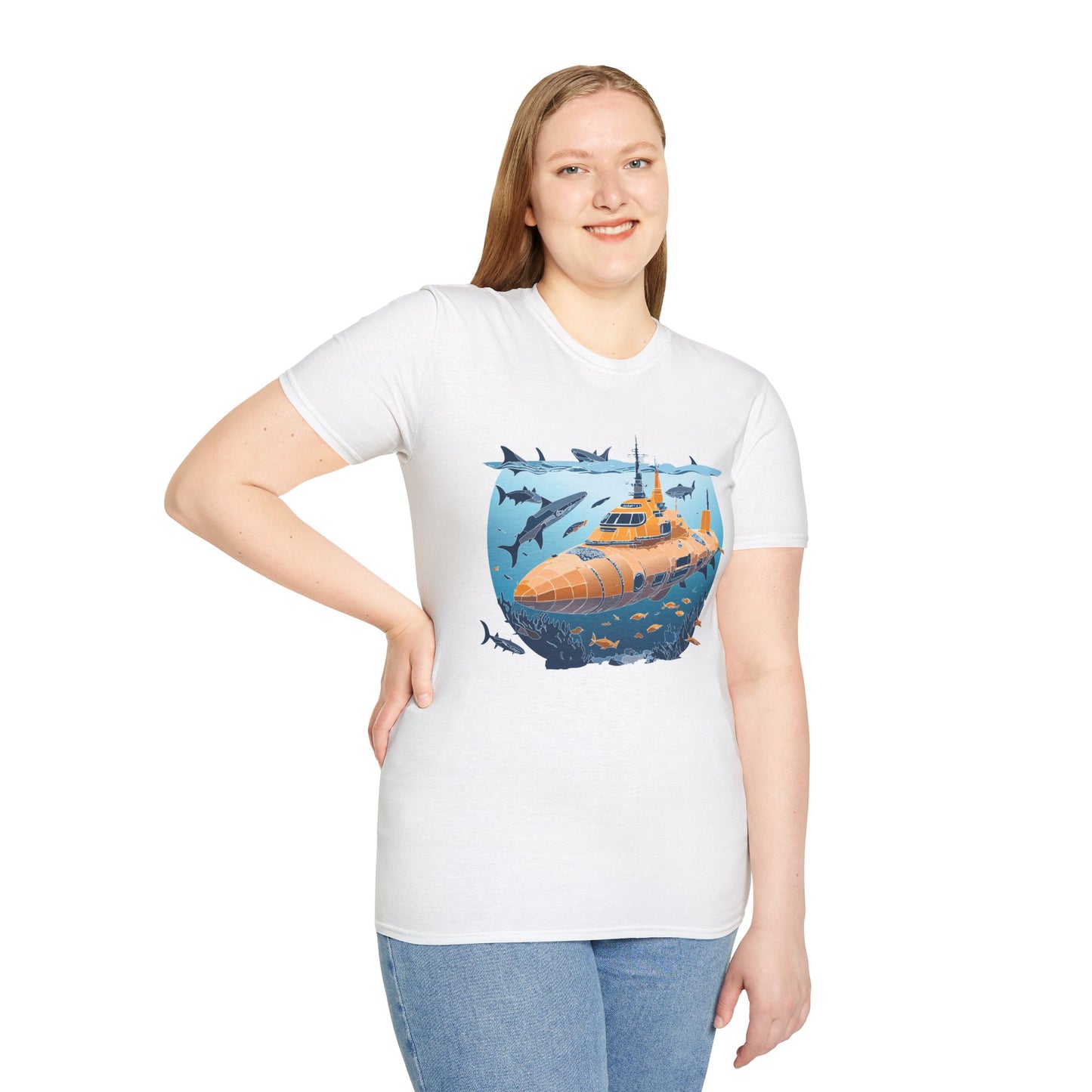 Ocean Tee Shirt, Ocean Shirt, Shirt with Ocean, U boat Tees, Shirt with U-Boat