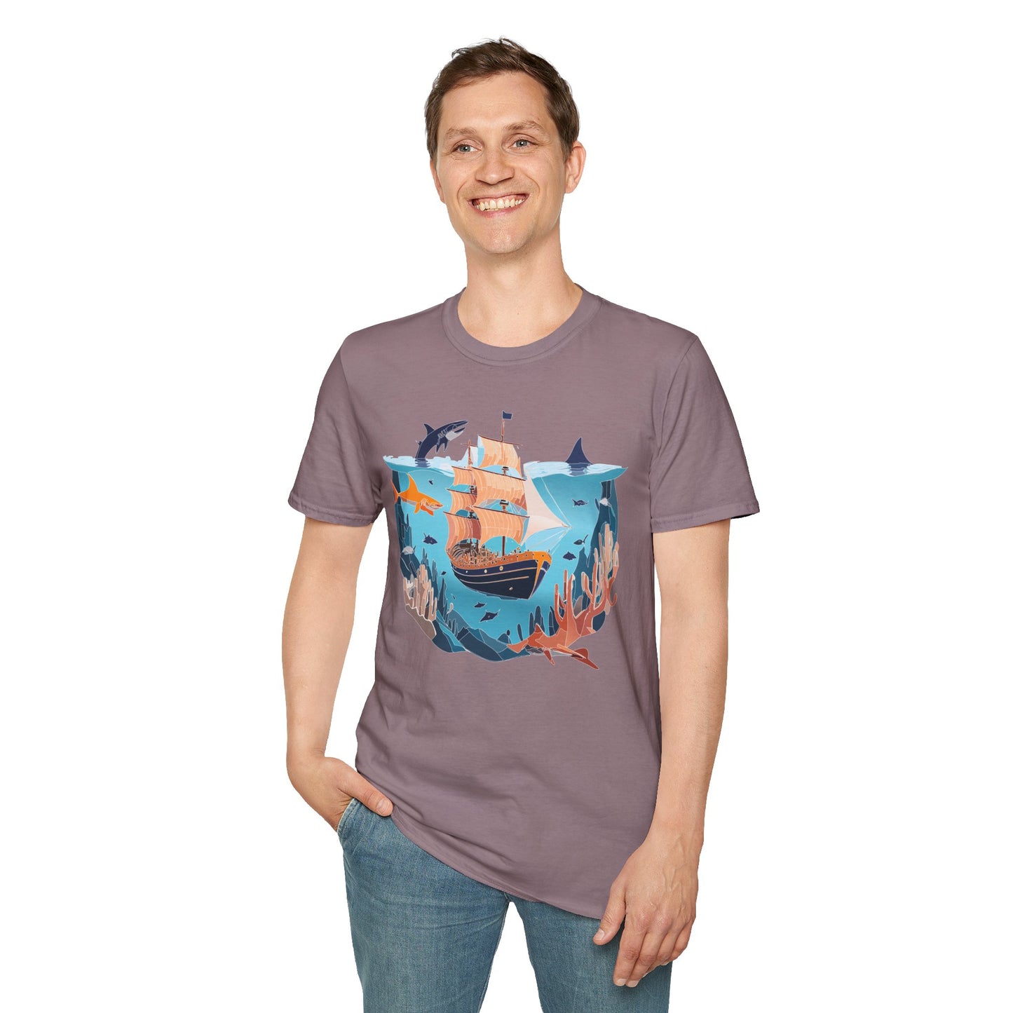Ocean Tee Shirt, Ocean Shirt, Shirt with Ocean, U boat Tees, Shirt with U-Boat
