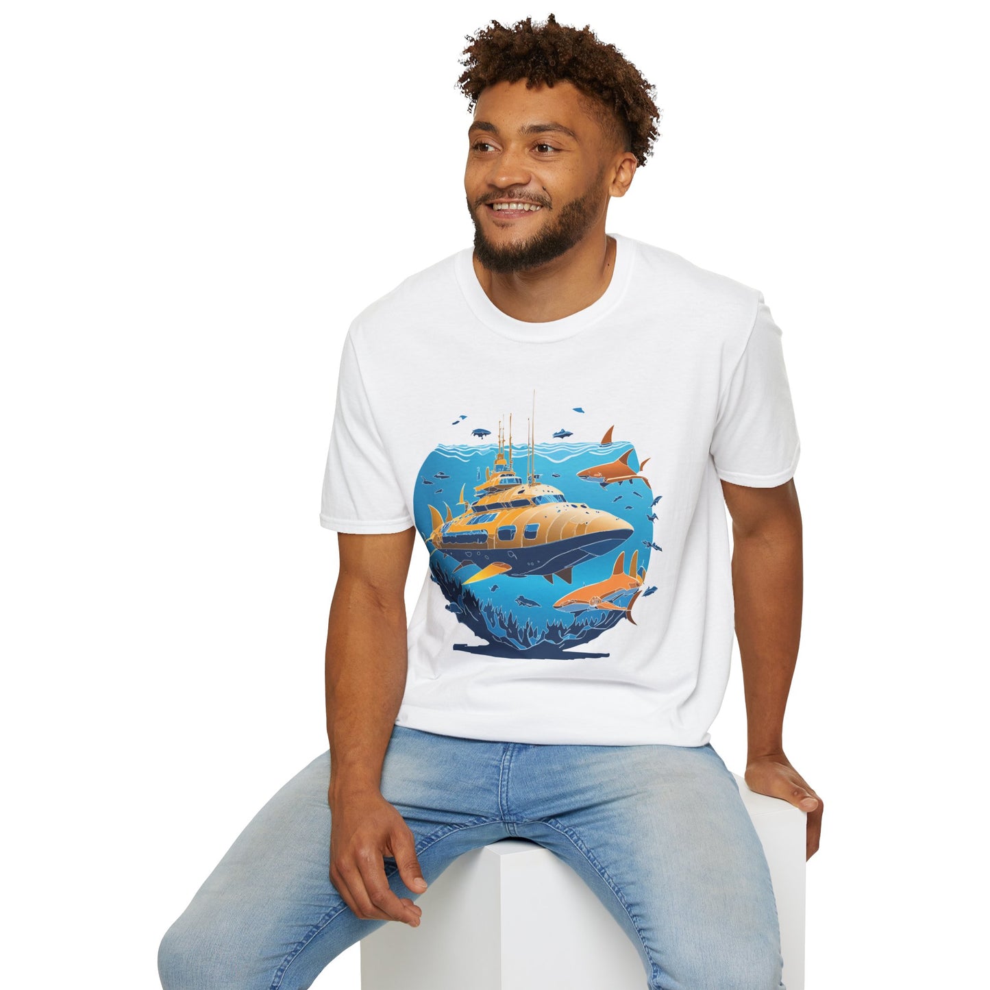 Ocean Tee Shirt, Ocean Shirt, Shirt with Ocean, U boat Tees, Shirt with U-Boat