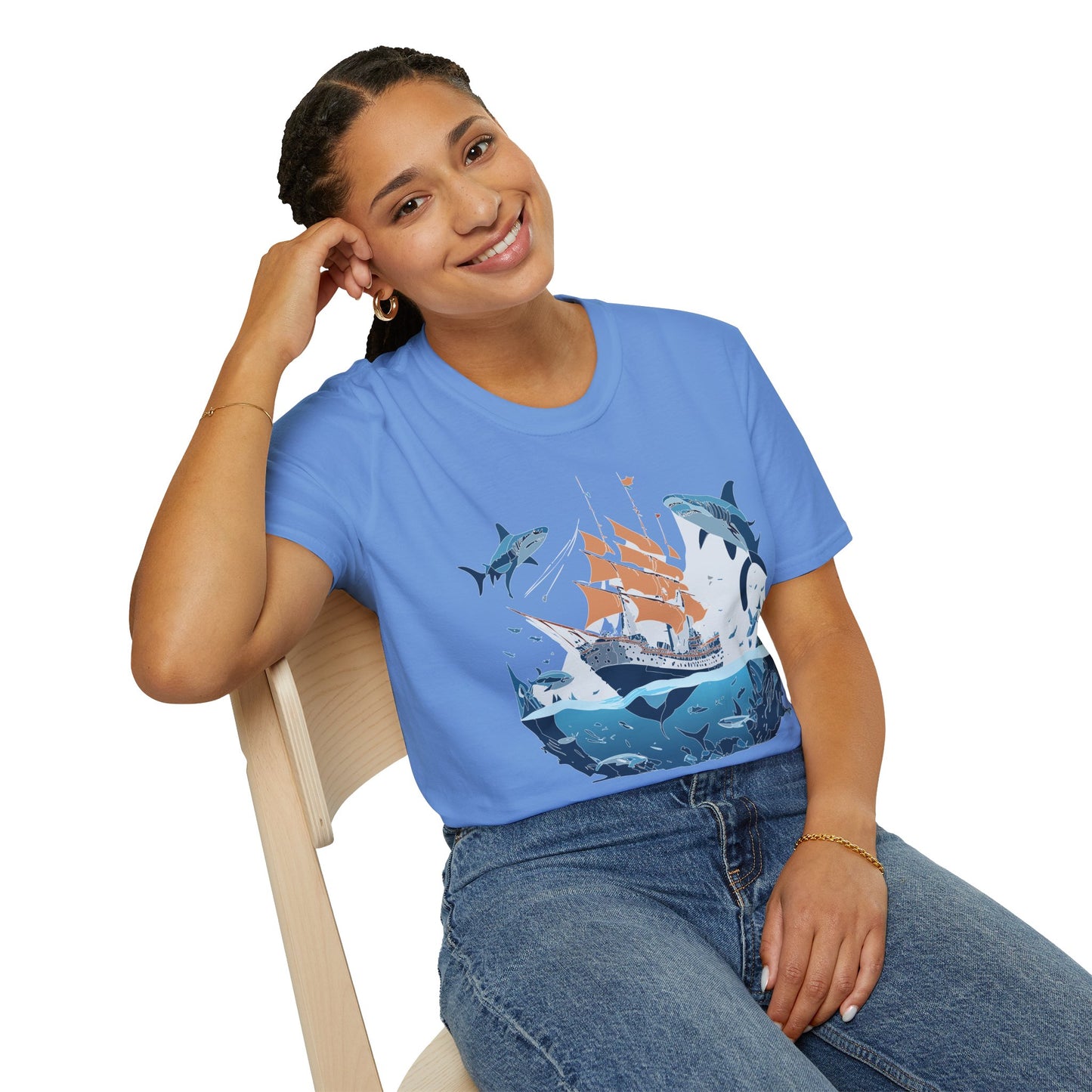 Ocean Tee Shirt, Ocean Shirt, Shirt with Ocean, U boat Tees, Shirt with U-Boat