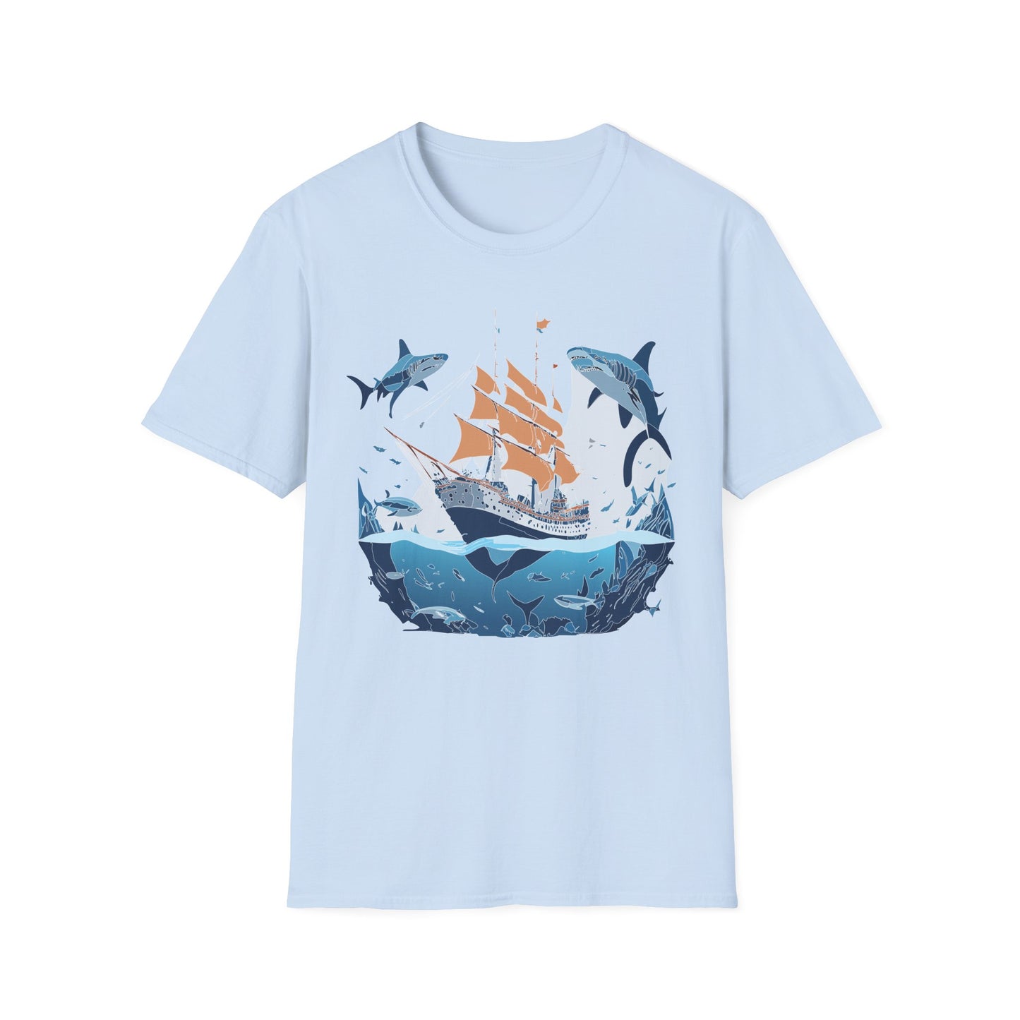 Ocean Tee Shirt, Ocean Shirt, Shirt with Ocean, U boat Tees, Shirt with U-Boat