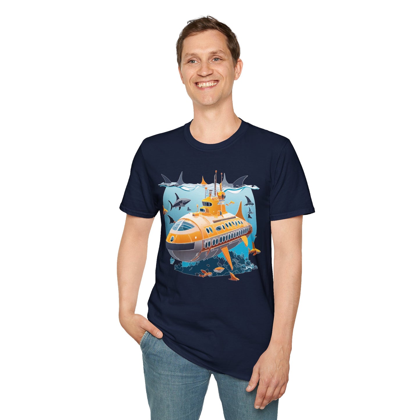Ocean Tee Shirt, Ocean Shirt, Shirt with Ocean, U boat Tees, Shirt with U-Boat