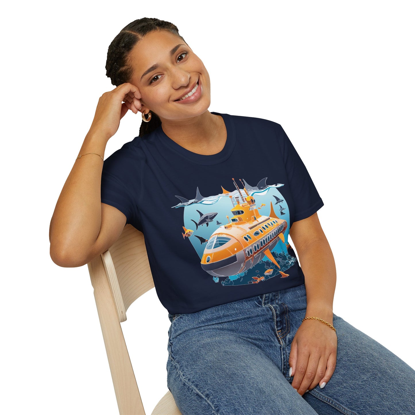 Ocean Tee Shirt, Ocean Shirt, Shirt with Ocean, U boat Tees, Shirt with U-Boat