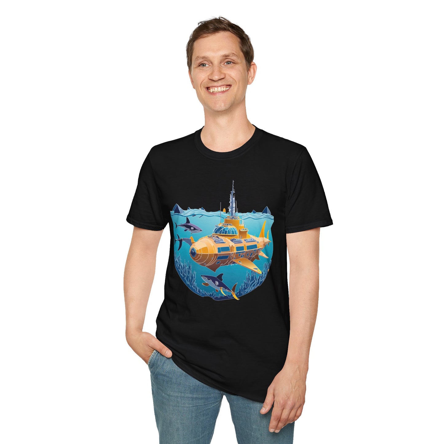 Ocean Tee Shirt, Ocean Shirt, Shirt with Ocean, U boat Tees, Shirt with U-Boat