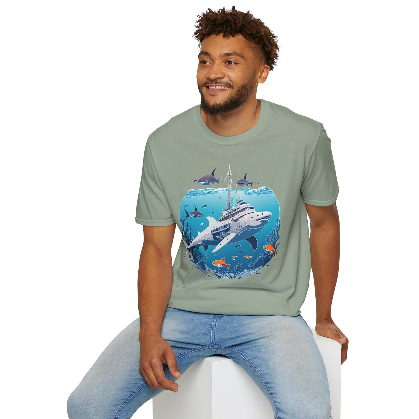 Ocean Tee Shirt, Ocean Shirt, Shirt with Ocean, U boat Tees, Shirt with U-Boat