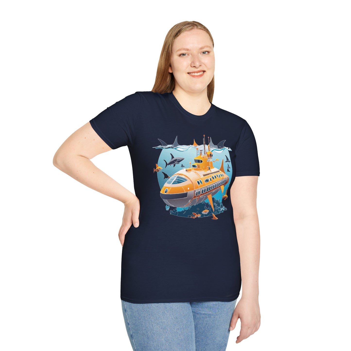 Ocean Tee Shirt, Ocean Shirt, Shirt with Ocean, U boat Tees, Shirt with U-Boat
