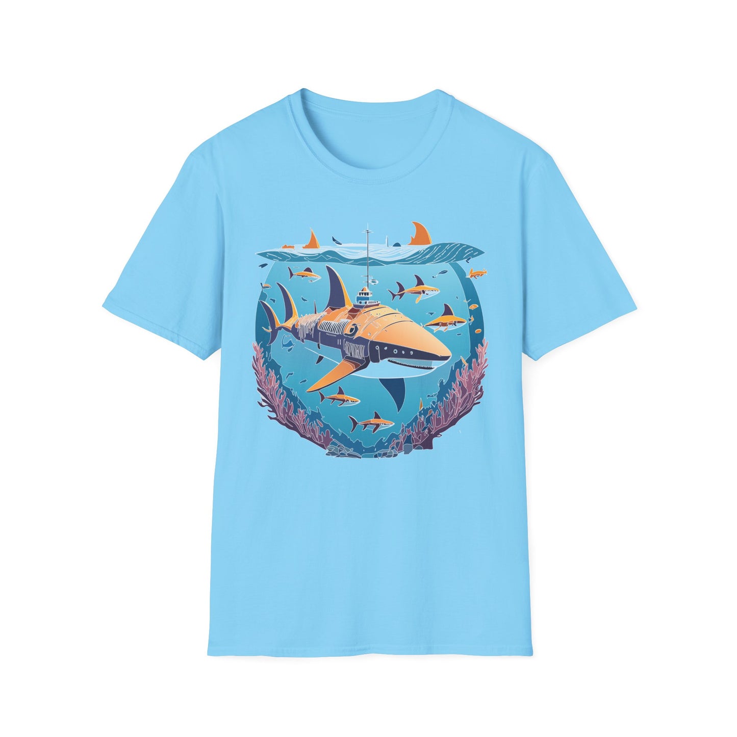 Ocean Tee Shirt, Ocean Shirt, Shirt with Ocean, U boat Tees, Shirt with U-Boat