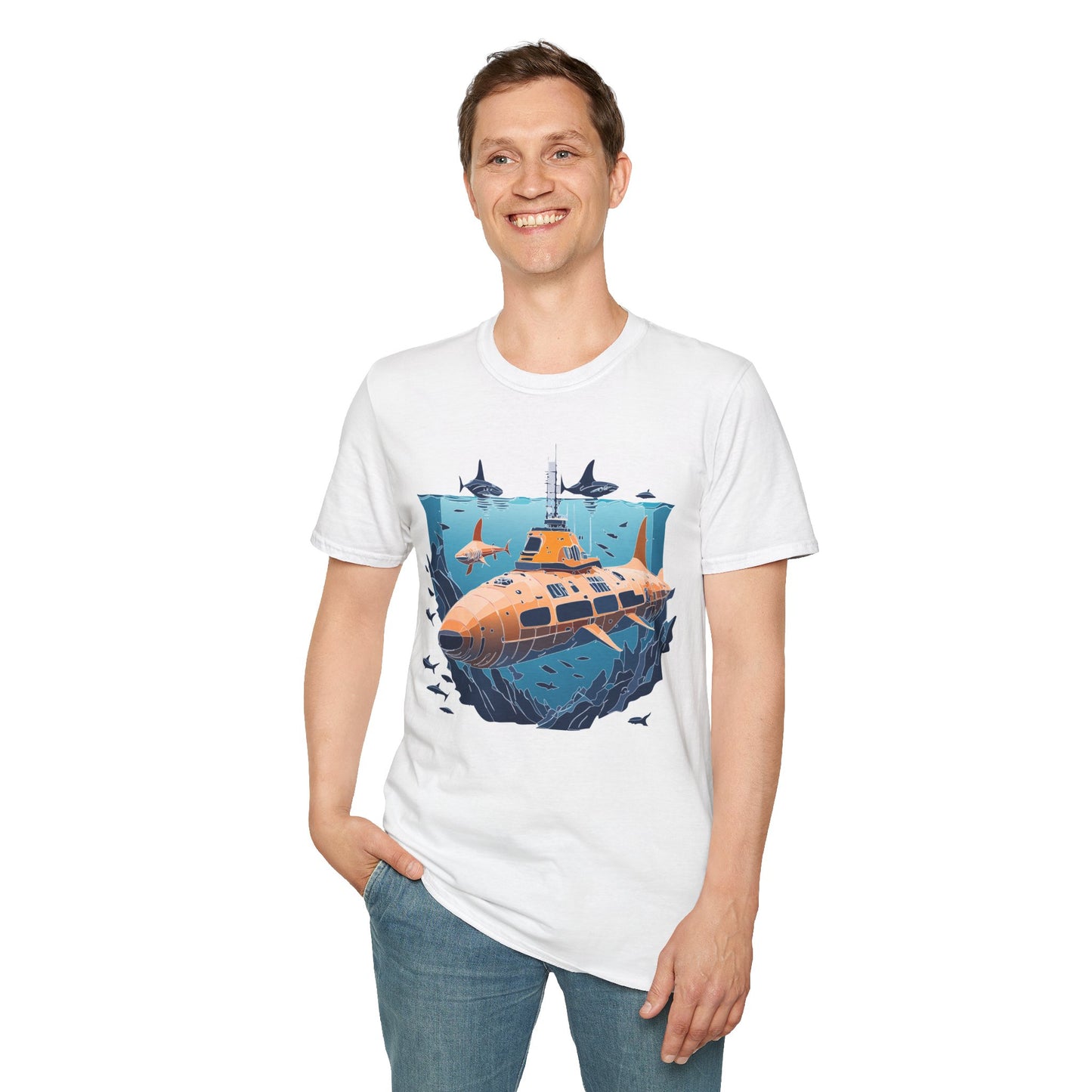 Ocean Tee Shirt, Ocean Shirt, Shirt with Ocean, U boat Tees, Shirt with U-Boat
