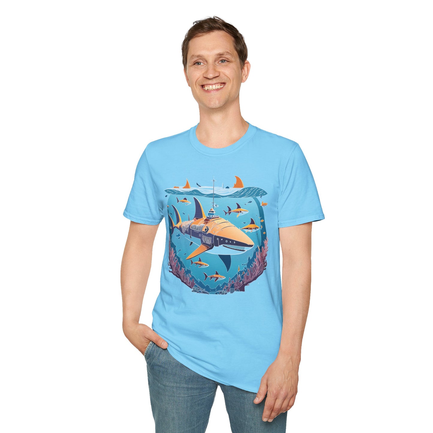 Ocean Tee Shirt, Ocean Shirt, Shirt with Ocean, U boat Tees, Shirt with U-Boat