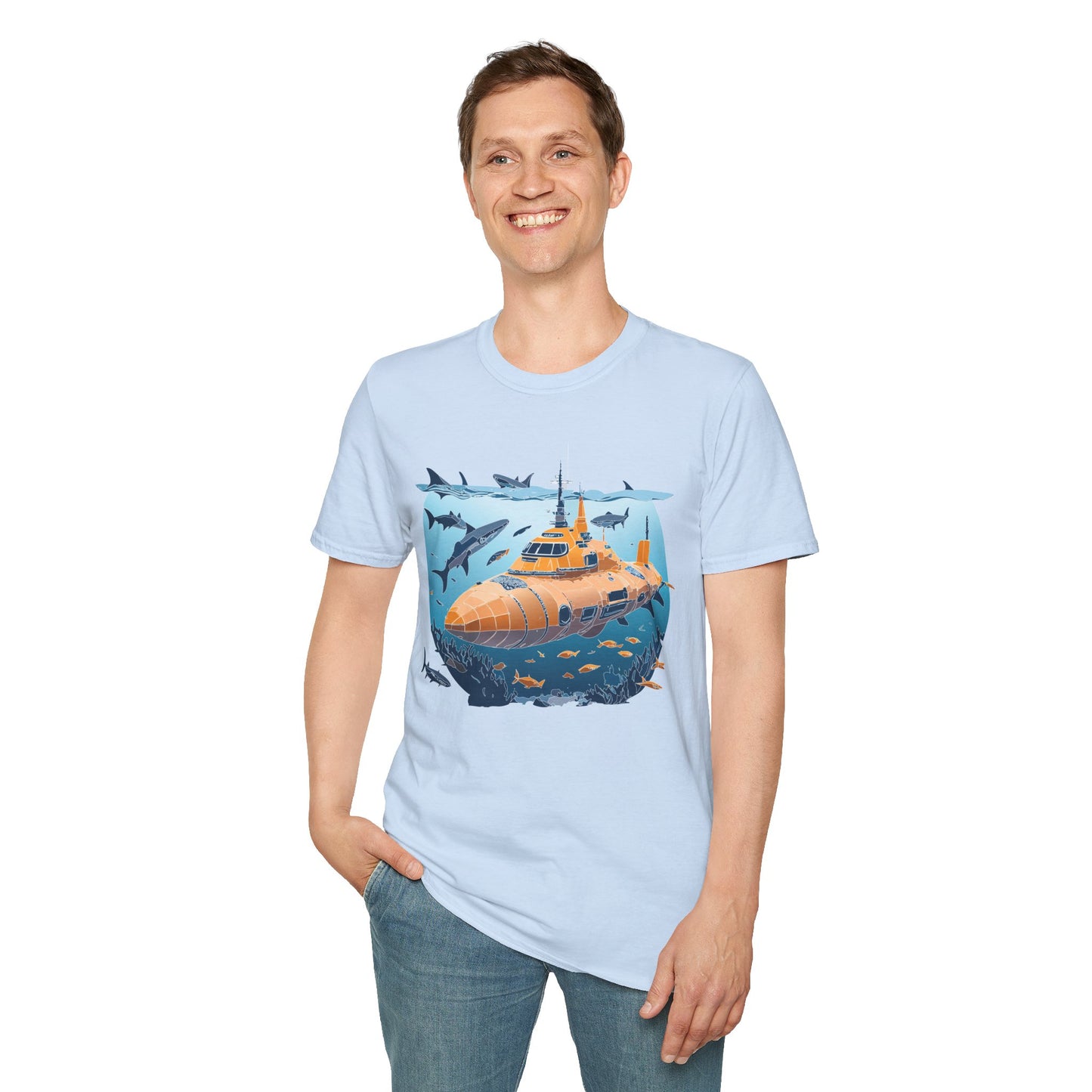Ocean Tee Shirt, Ocean Shirt, Shirt with Ocean, U boat Tees, Shirt with U-Boat