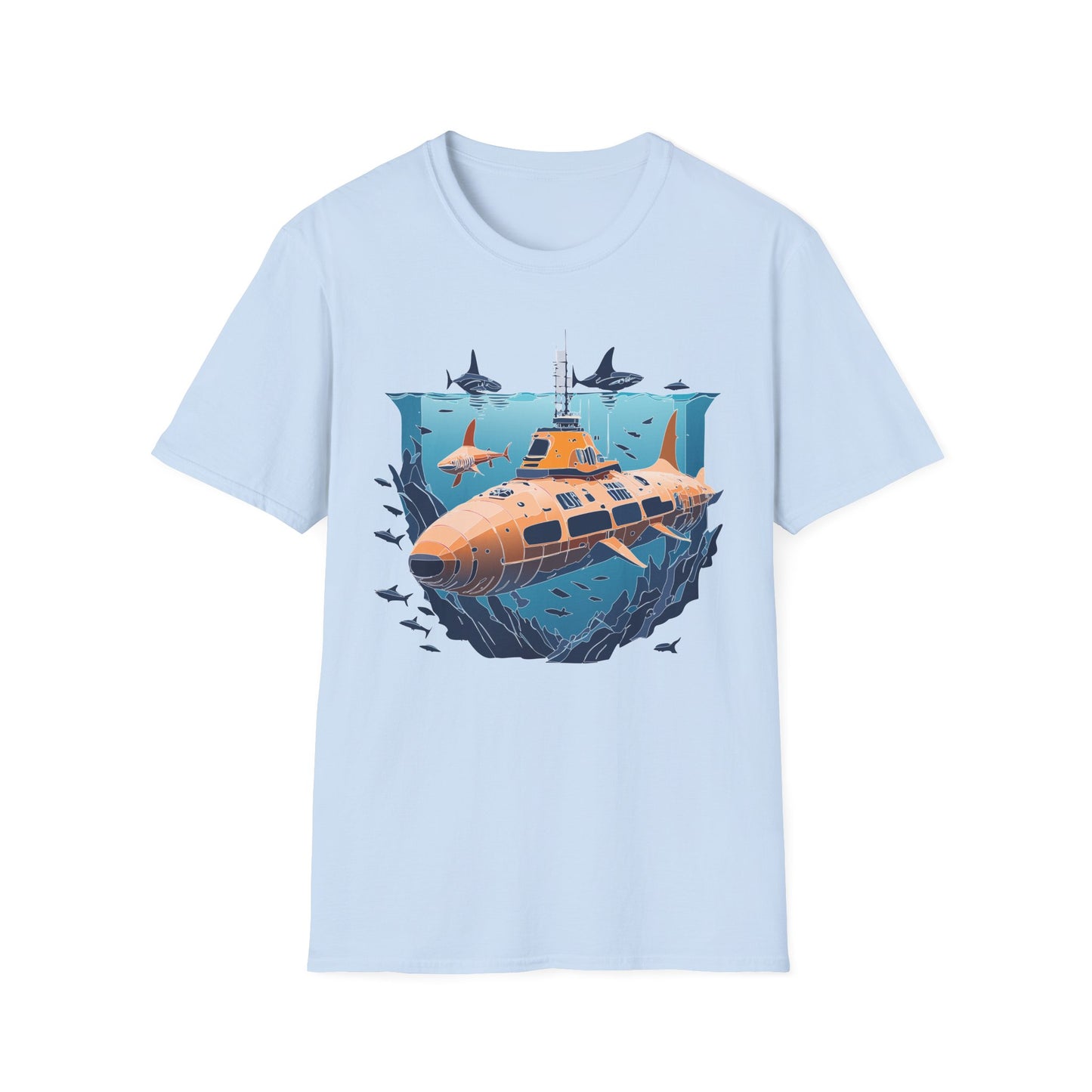 Ocean Tee Shirt, Ocean Shirt, Shirt with Ocean, U boat Tees, Shirt with U-Boat