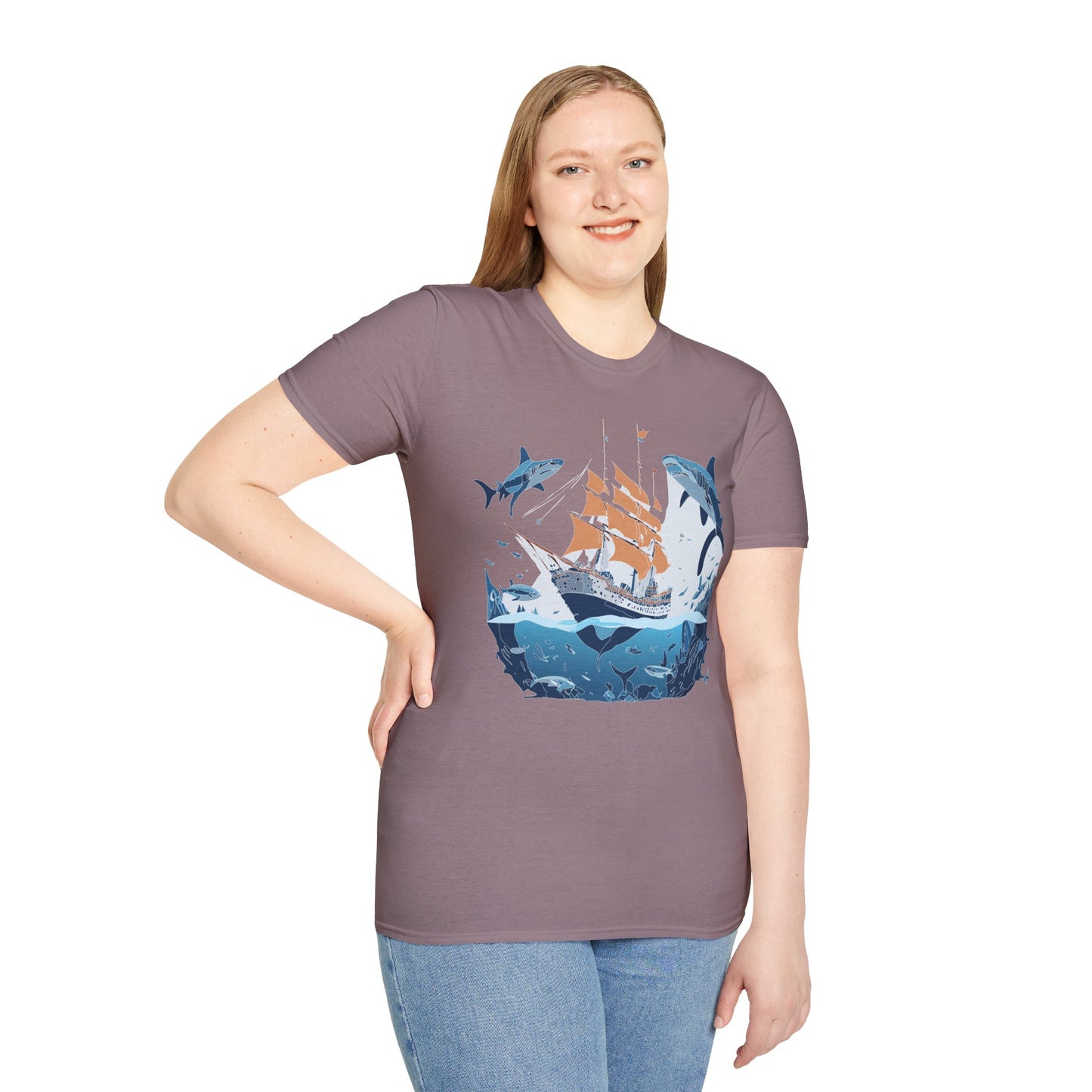 Ocean Tee Shirt, Ocean Shirt, Shirt with Ocean, U boat Tees, Shirt with U-Boat