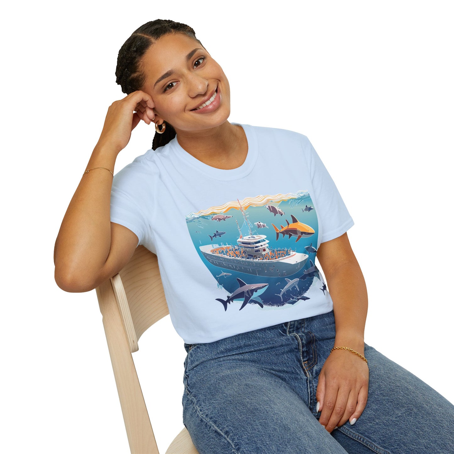 Ocean Tee Shirt, Ocean Shirt, Shirt with Ocean, U boat Tees, Shirt with U-Boat