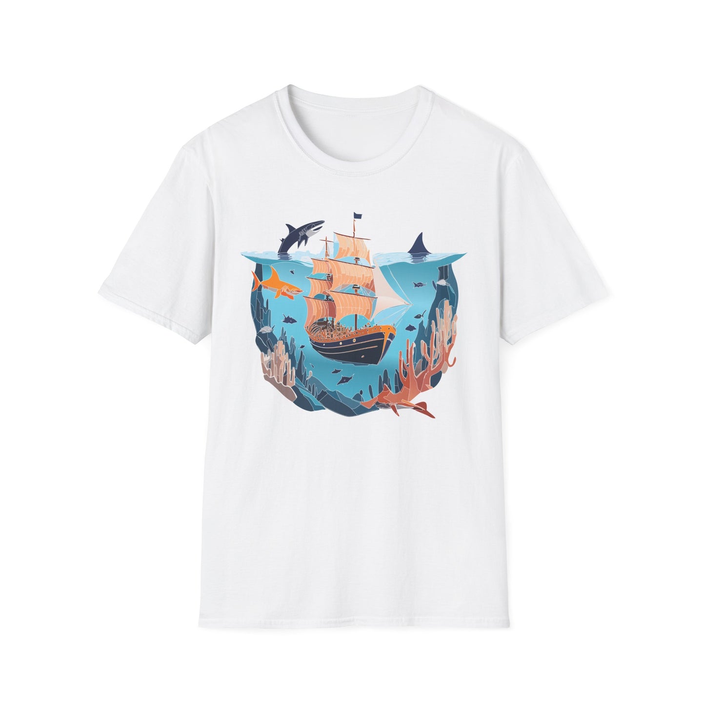 Ocean Tee Shirt, Ocean Shirt, Shirt with Ocean, U boat Tees, Shirt with U-Boat