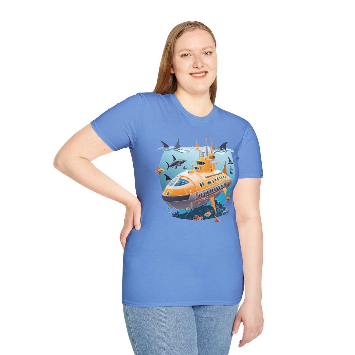 Ocean Tee Shirt, Ocean Shirt, Shirt with Ocean, U boat Tees, Shirt with U-Boat