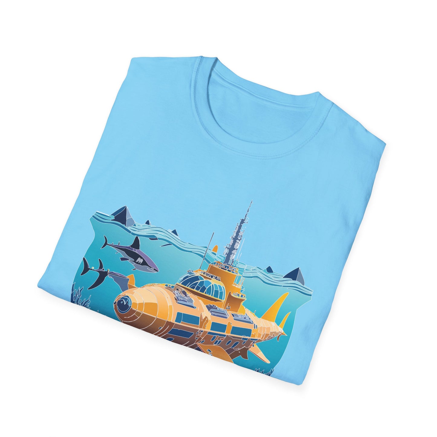 Ocean Tee Shirt, Ocean Shirt, Shirt with Ocean, U boat Tees, Shirt with U-Boat